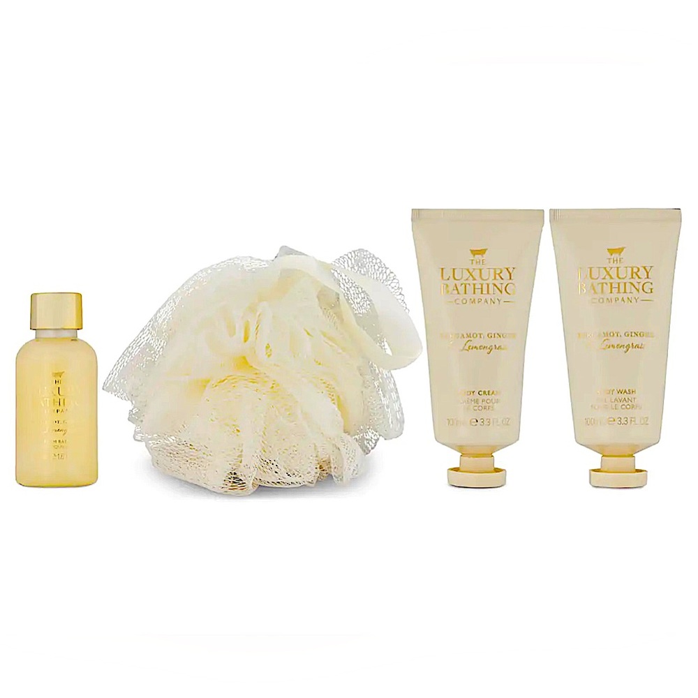 The Luxury Bathing Company Bergamot, Ginger & Lemongrass Exquisite 4 Pc Gift Set
